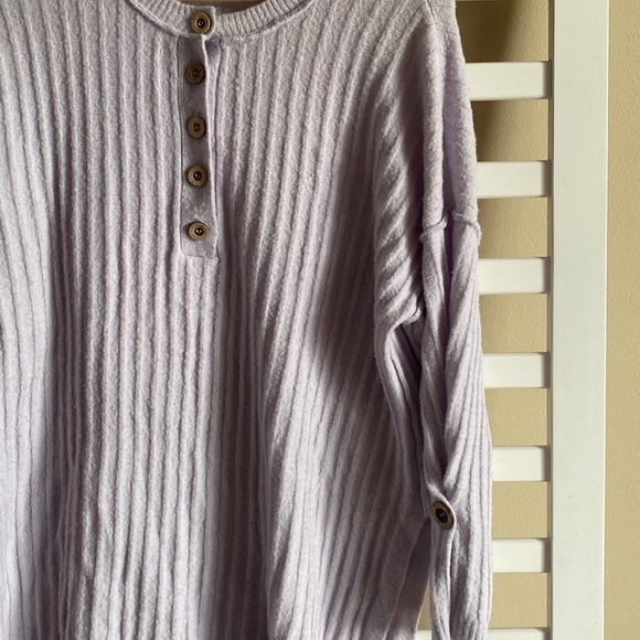Free People Around the Clock Pullover Oversize Sweater Tunic Lavender Size XS - Picture 4 of 16
